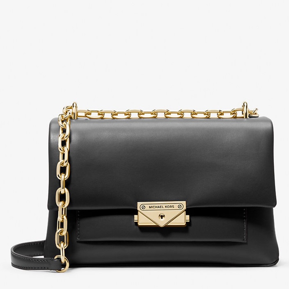 Michael Kors Black & Gold Leather Shoulder or Crossbody Bag NWT Retails:$538